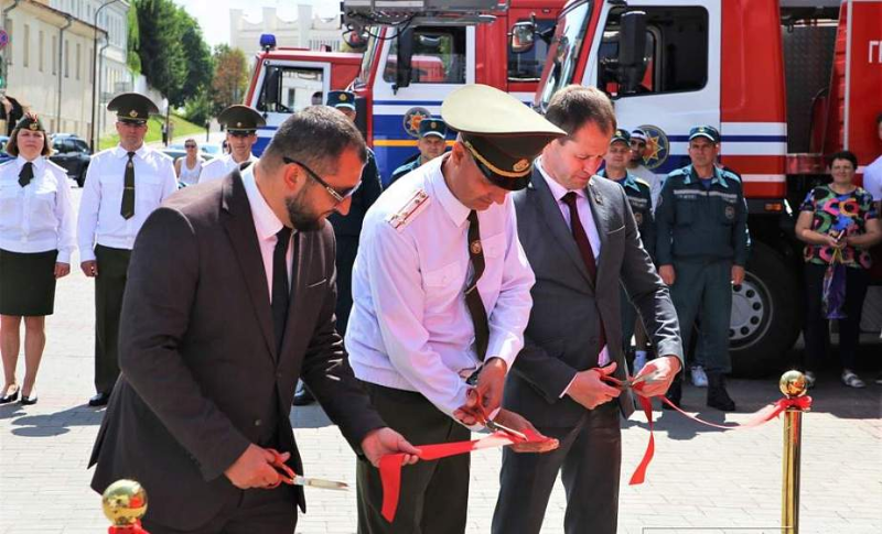 У пожарной каланчи в Гродно открыли новый арт-объект МЧС