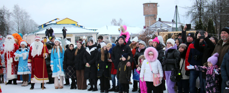 В Новогрудке зажглись новогодние огни на главной елке района